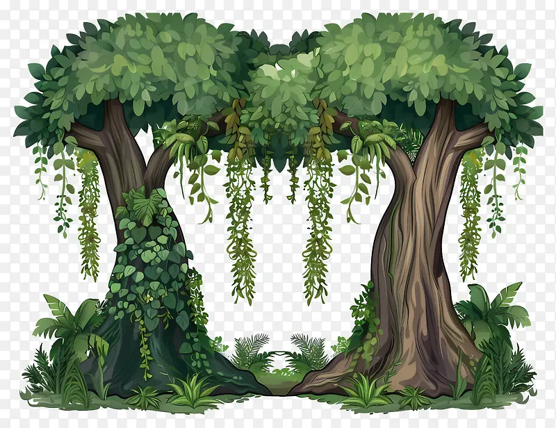 森林树木插画PNG图片素材下载_图片编号11696108-PNG素材网