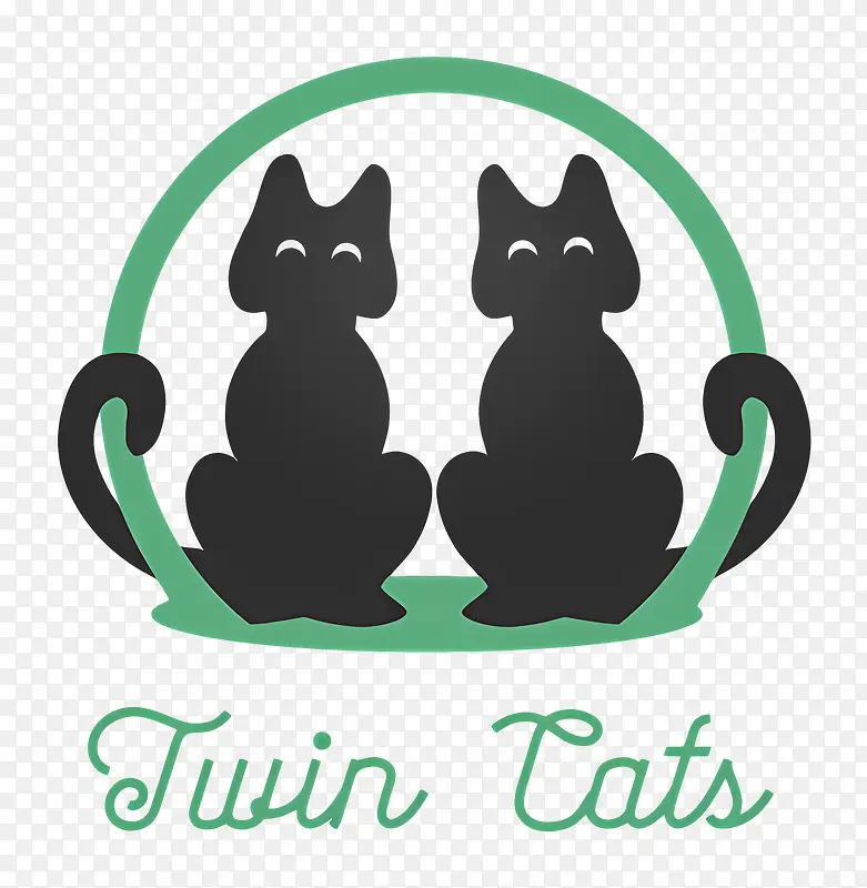 双胞胎猫咪标志PNG图片素材下载_图片编号11735199-PNG素材网