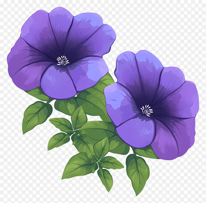 紫色矮牵牛花卉插画PNG图片素材下载_图片编号11769554-PNG素材网