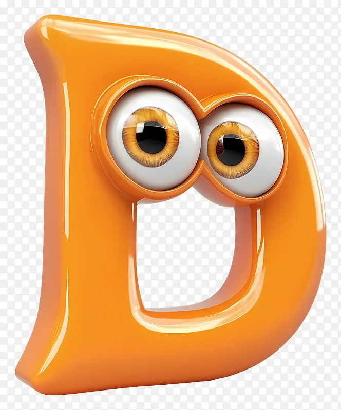 3D卡通字母D带眼睛PNG图片素材下载_图片编号11792355-PNG素材网