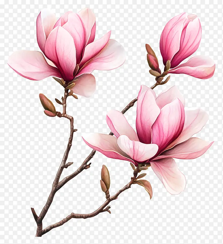 木兰花插画PNG图片素材下载_图片编号11829701-PNG素材网