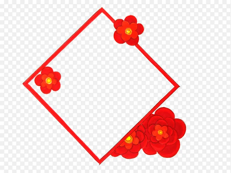 红色花朵装饰边框透明背景素材PNG图片素材下载_图片编号11853649-PNG素材网