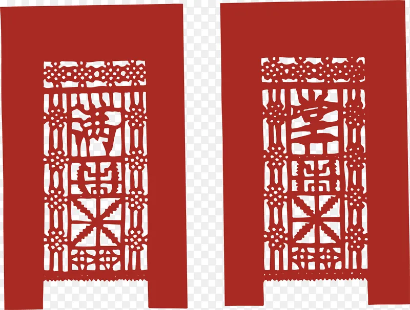 中国传统剪纸门装饰窗花图案设计PNG图片素材下载_图片编号11853401-PNG素材网